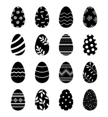 Easter eggs icons. Easter day festival. Vector illustration.