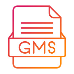 GMS File Format Vector Icon Design