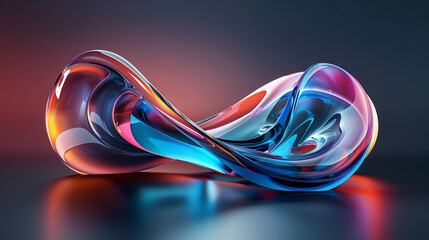3d render, abstract extreme macro photography, an organic glass shape 