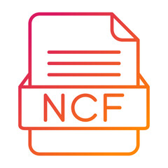 NCF File Format Vector Icon Design