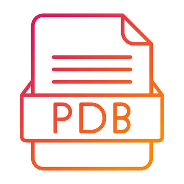 PDB File Format Vector Icon Design