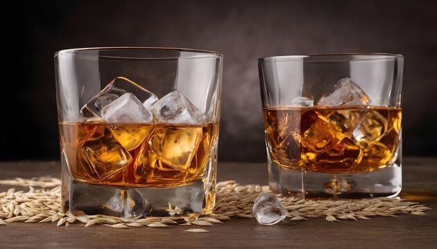Glasses of cold whiskey