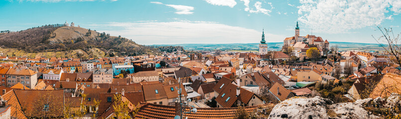 Mikulov panorama, Moravia in spring, Czech Republic - obrazy, fototapety, plakaty