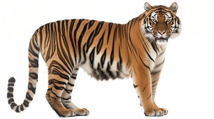 Obraz premium Generate a powerful image of a majestic tiger against a pristine white background 