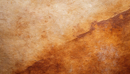 Close-up of an old, rusty, vintage paper texture with a rich gradient of brown tones.
