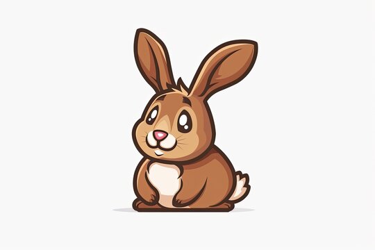 Rabbit cartoon animal logo, illustration