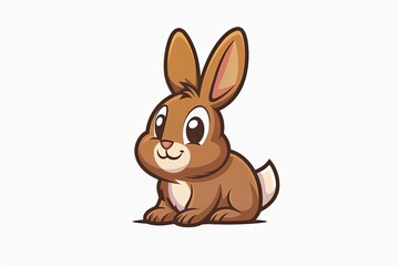 Obraz premium Rabbit cartoon animal logo, illustration