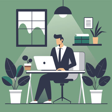 Efficient Workflow: A Vector Illustration of Modern Office Productivity