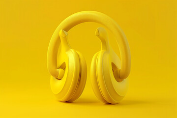 Obraz premium banana shaped earphones
