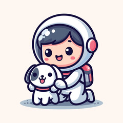 Obraz premium Cute dog cartoon illustration