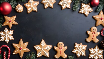 Obraz na płótnie Canvas Christmas backgrounds with christmas cookies