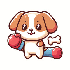 Cute dog cartoon illustration