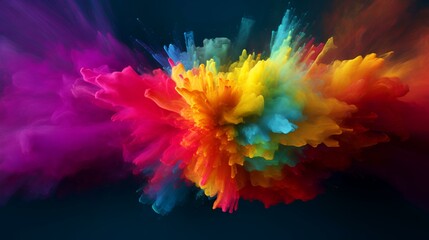 Colorful explosion of colored smoke. Abstract background. 3D rendering