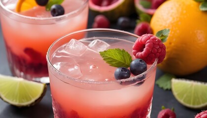 view of non alcoholic soft fruit cocktail