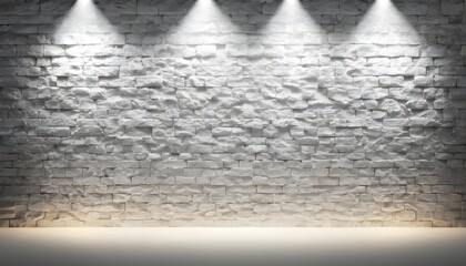 white Stone Wall Background with Spotlight from the Top.
