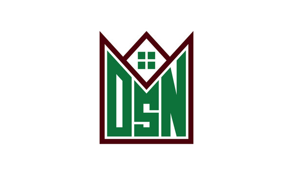 OSN initial letter builders real estate logo design vector. construction, housing, home marker, property, building, apartment, flat, compartment, business, corporate, house rent, rental, commercial