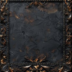 Royal Medieval Black and Bronze Vector Illustration Border Banner Art Background with Empty Copy Space created with Generative AI Technology