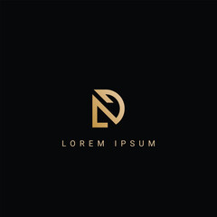 Minimal creative initial based LD logo and DL logo. Letter LD DL creative elegant monogram white color on black background
