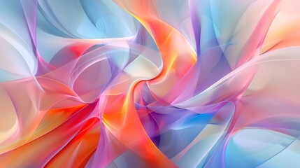 Abstract background. Fluid colors intertwining in a vivid abstract. Silky smooth texture flowing with vibrant hues. Concept of dynamic motion, fluidity in design, and colorful art. Copy space
