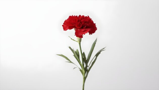 Single red carnations flower