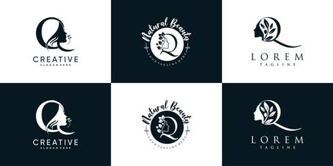 letter logo Q design collection with nature beauty concept premium vector