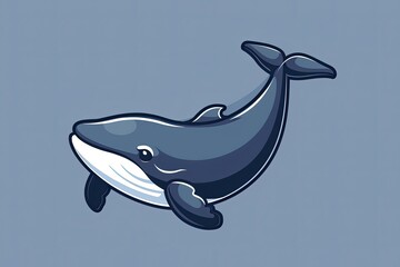 Naklejka premium Whale cartoon animal logo, illustration