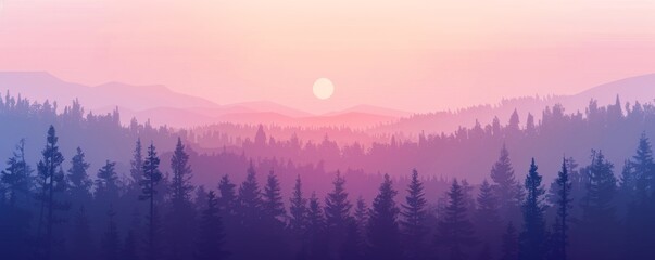 A beautiful mountain range with a pink and orange sky
