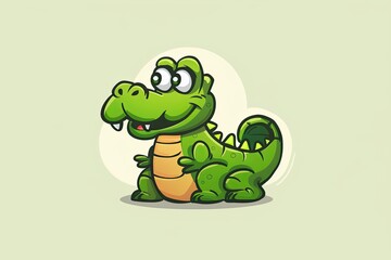 Alligator cartoon animal logo, illustration