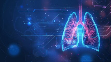 Futuristic illustration of human lungs - obrazy, fototapety, plakaty