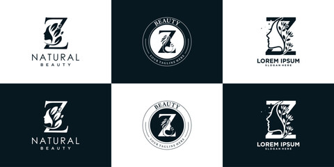 letter logo Z design collection with nature beauty concept premium vector
