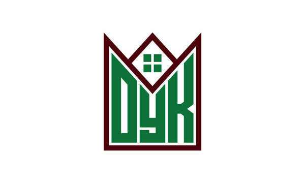 OYK initial letter builders real estate logo design vector. construction, housing, home marker, property, building, apartment, flat, compartment, business, corporate, house rent, rental, commercial