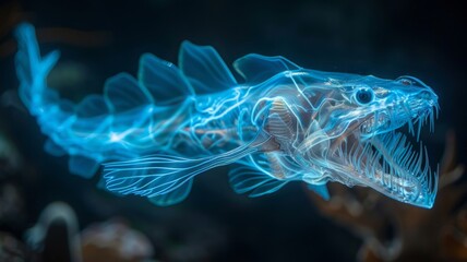 Luminous Deep Sea Predator - obrazy, fototapety, plakaty