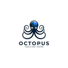 Octopus logo design template, Octopus vector logo design isolated on white background