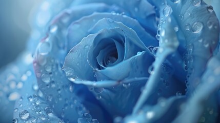 blue rose flower bud ultra detailed macro - obrazy, fototapety, plakaty