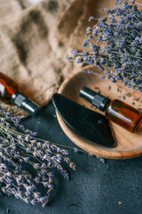 Natural cosmetic product with lavender and gua sha scrapers