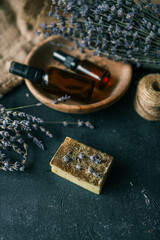 Natural solid shampoo and hair oils, cosmetics