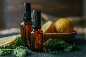 Natural cosmetic product with lemon and mint