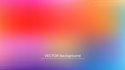 Smooth and blurry colorful gradient mesh background. Modern bright rainbow colors. Easy editable soft colored vector banner template. Premium quality