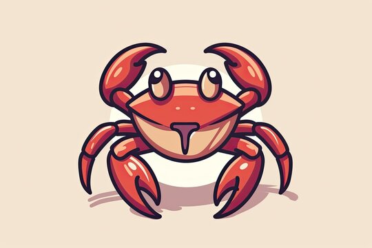 Crab cartoon animal logo, illustration
