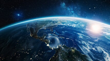 Fototapeta na wymiar Planet earth globe view from space