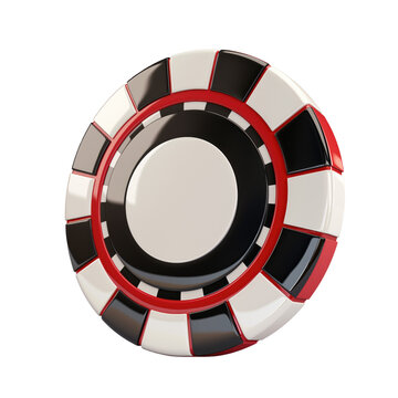 Casino chip, 3D render style, isolated on transparent background.
