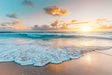 Küchenrückwand glas motiv sunset over the sea sunset on the beach © khan