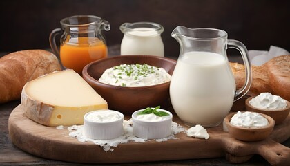Milk products on the table