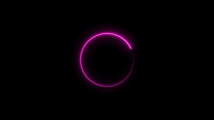 Abstract glowing neon circle illustration and seamless loop circle.