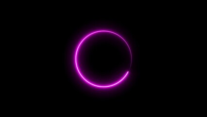 Abstract glowing neon circle illustration and seamless loop circle.