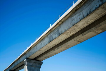 A bridge construction captured from an under view