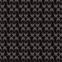 Seamless pattern. Background. White openwork on a black background. Flyer background design, advertising background, fabric, clothing, texture, textile pattern.