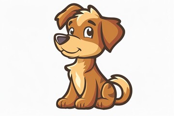 Dog cartoon animal logo, illustration