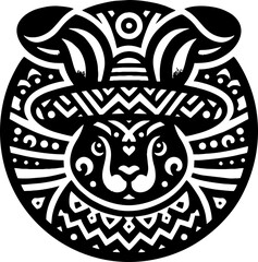 Rabbit vector graphics in the mexican style