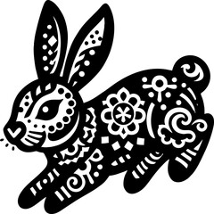 Rabbit vector graphics in the mexican style